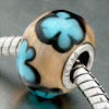 Dark Brown Dots Murano Glass European Beads
