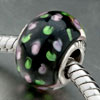 White Black And Red Stripe Murano Glass European Beads