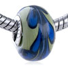 Blue Sprout Green Murano Glass European Beads