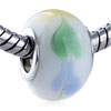 Multi Color  Heart  In Circle White Murano Glass European  ... 