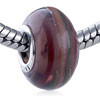 Deep  Red  And Black Spiral Line  Murano  Glass European Beads