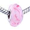 Pink Spiral Swirl European Beads