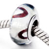 Clear With Brown Semicircle Murano Glass Beads Charms Bracelets