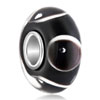 Black With White Circles And Bubbles Murano Glass Beads Charms Bracelets