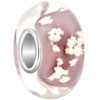 Light Pink With White Snowflake All Brands Murano Glass Beads Charms Brace...