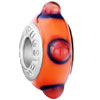 Orange Red With Blue Spot And Protuberant Dot All Brands Murano Glass Beads Charms Bracelets