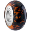 Black With Vitelline Dots  Murano Glass Beads  Charms Bracelets