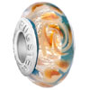 Light Yellow Fether Sapphire Background Euro Murano Glass Beads Charms Bracelets