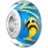 Yellow Fish In Dark Blue Water Euro Murano Glass Beads Charms Bracelets