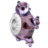 Light Amethyst Bear Murano Glass Euro Beads Charms Bracelets