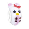 Pink Rabbit Animal Euro Murano Glass Beads Charms Bracelets