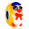 Holiday Gift Cute Duck Yellow Murano Glass Wheel Spacer All Brand Beads Ch...