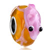 Pink Frog Yellow Murano Glass Wheel Spacer Beads Charms Bracelets