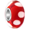 Red With White Dots Murano Glass Beads Charms Bracelets