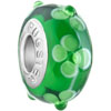 Emerald Green Ball Light Clover All Brand Murano Glass Beads Charms Bracel...