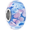 Blue And Pink Flower Fits Murano Glass Beads Charms Bracelets Fit All Brands