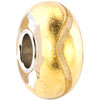 Gold Wavy Line Design Biagi Murano Glass Beads Charms Bracelets
