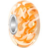 White Orange Stripes Cross Biagi Murano Glass Beads Charms Bracelets
