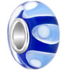 Deep Blue With White Petals Murano Glass Beads Charms Bracelets