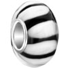 Classic Black With White Petals All Brands Murano Glass Beads Charms Bracelets
