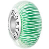 Pugster Milky Grid Pattern Green Murano Glass 925 Sterling Silver