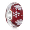 Milky Snow Red 925 Sterling Silver Murano Glass Beads Charms Bracelets