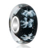 Milky Snow Black 925 Sterling Silver Murano Glass Beads Charms Bracelets
