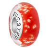 Pugster Bits And Pieces Pattern Orange Red Murano Glass 925 Sterling Silver