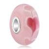 Light Pink  Ball  White Hearts Love  Murano Glass Beads  Charms  ... 