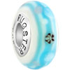 Pugster Pale Blue Pattern Milky Murano Glass 925 Sterling Silver