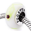 Pugster Peridot Fish Pattern Milky Murano Glass 925 Sterling Silver