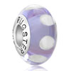 Pale Purple With White  Spots  925 Sterling Silver  Murano Glass   ... 