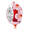 Pugster Pink Clover Against Red Murano Glass 925 Sterling Silver