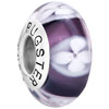 Pugster White Clover Amethyst Murano Glass 925 Sterling Silver