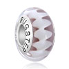 Pugster Milky Pattern Pink Murano Glass 925 Sterling Silver