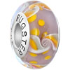 Orange Petal Pink 925 Sterling Silver Murano Glass Beads Charms Bracelets