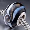 Special - Black With White And Gold Fringe Murano Glass European Beads