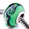 Special - Green With Black And Gold Fringe Murano Glass European Beads