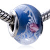  Pink  Rose  Blue  Murano Glass European Beads