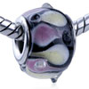 Yellow And Pink Droplet Texture Dots Translucent Murano Glass European Beads