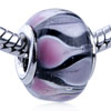 Pink And Purple Droplet Translucent Murano Glass European Beads