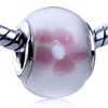 Pink Texture Peach Blossom Murano Glass European Beads