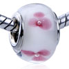 Pink Clover Translucent Murano Glass European Beads
