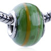 Tan And Brown Striped Murano Glass European Beads