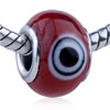Black And White Circle Murano Glass European Beads