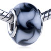 White Pinwheel Murano Glass European Beads