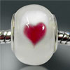 Pink Romantic  Heart  Murano Glass European Beads