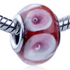 Pink Bubble Flower Translucent Murano Glass European Beads