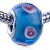 Pink Bubble Circle Translucent Murano Glass European Beads