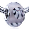 White And Brown Convex Flower Translucent Murano Glass European Beads